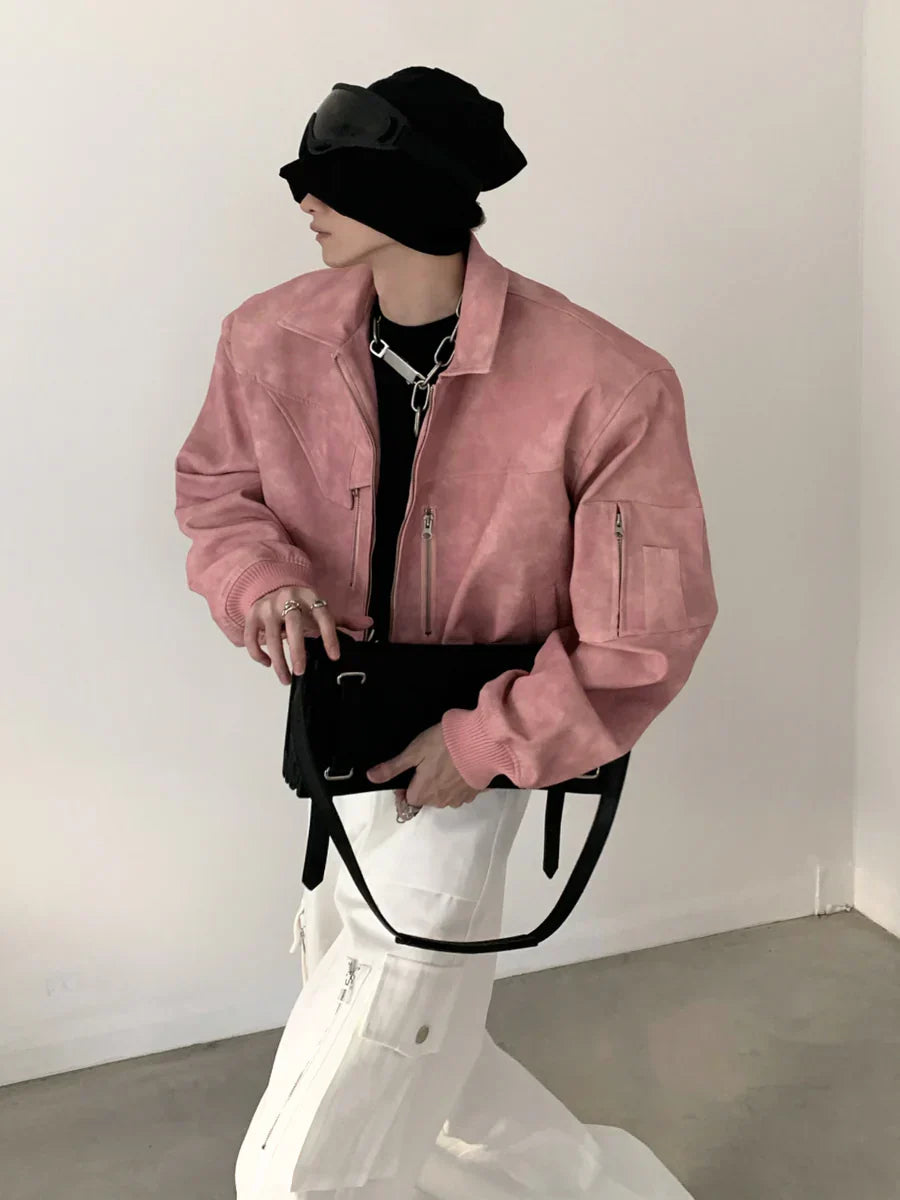 WASHED FROSTED LEATHER JACKET FE0464