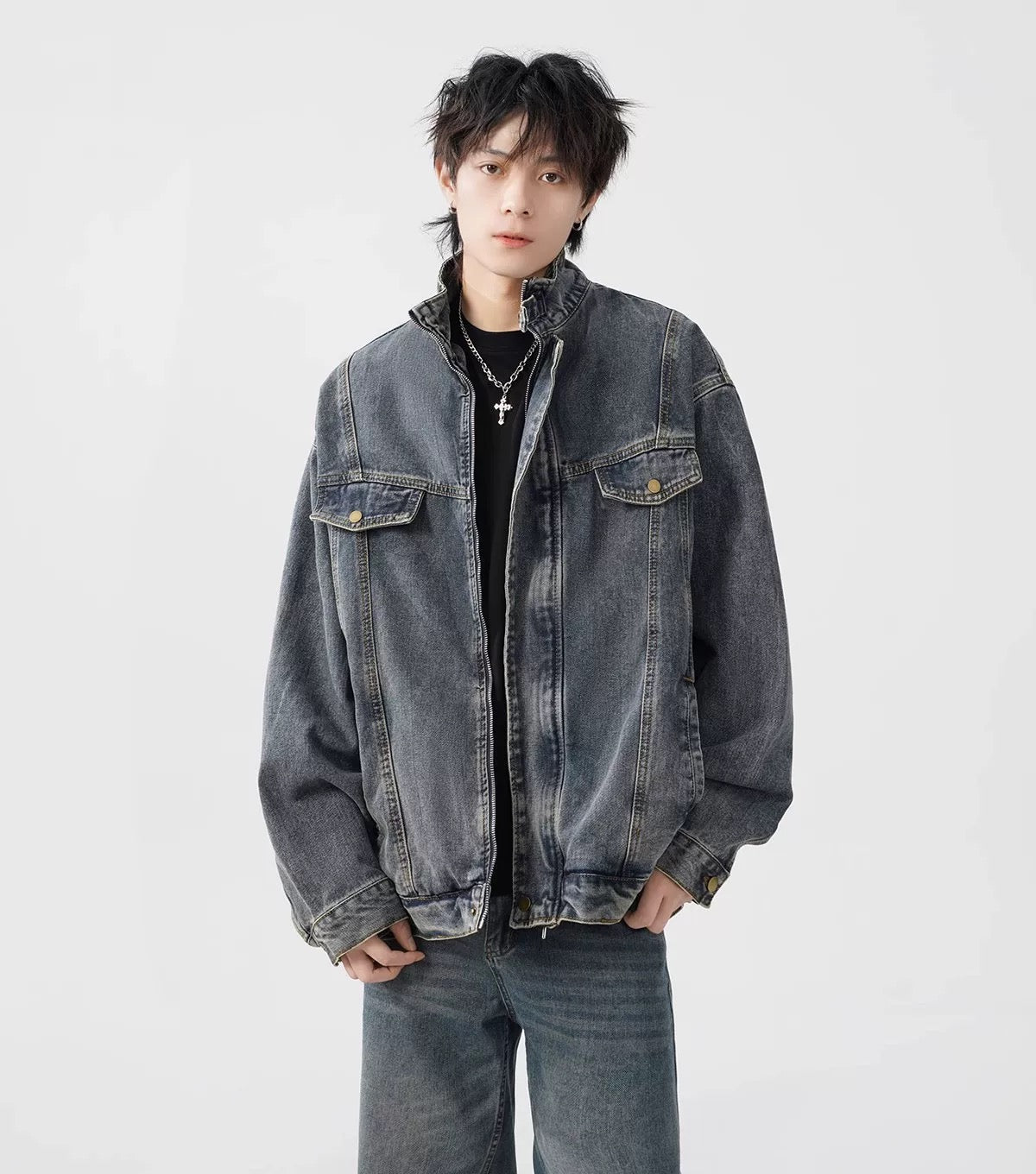 Men’s Vintage Washed Denim Jacket FE0322