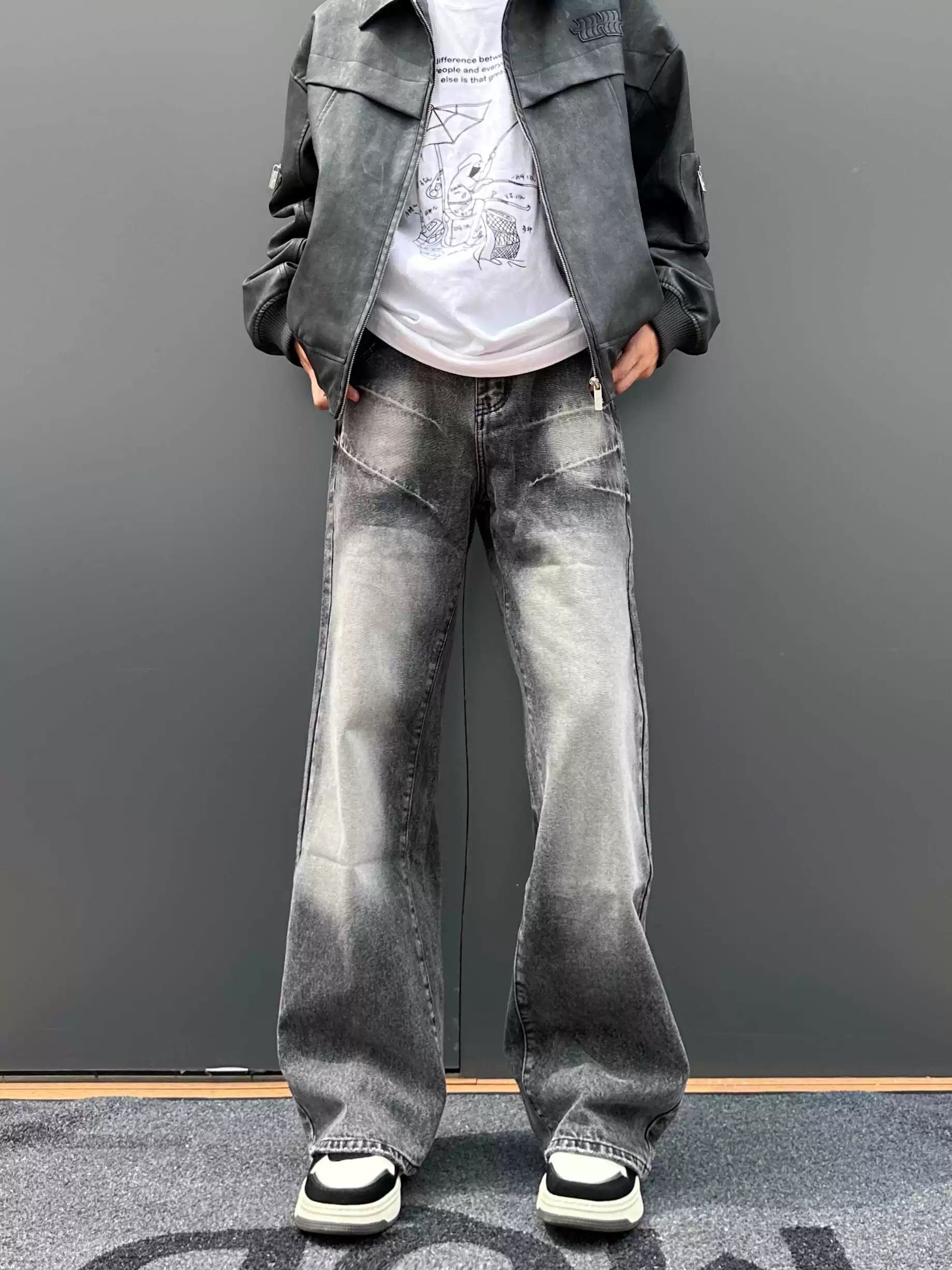 Men’s Vintage American Wide-Leg Straight Jeans FE0332