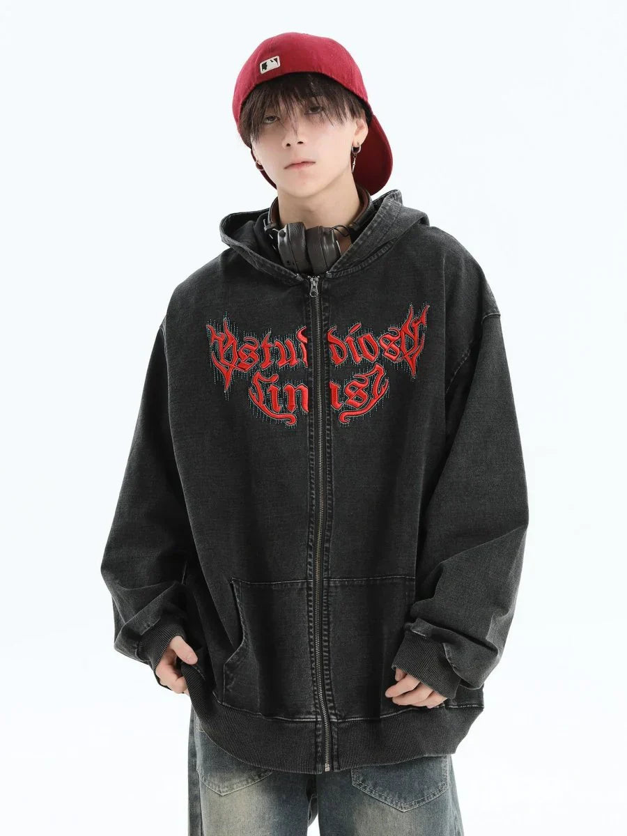 GOTHIC LETTER LOGO DENIM JACKET FE0122