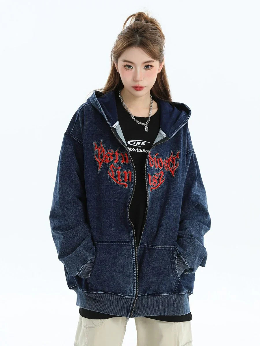 GOTHIC LETTER LOGO DENIM JACKET FE0122