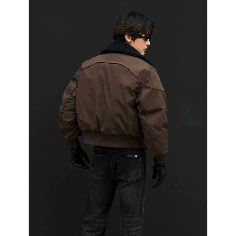 Men’s Short Retro Jacket with Removable Collar FE0076