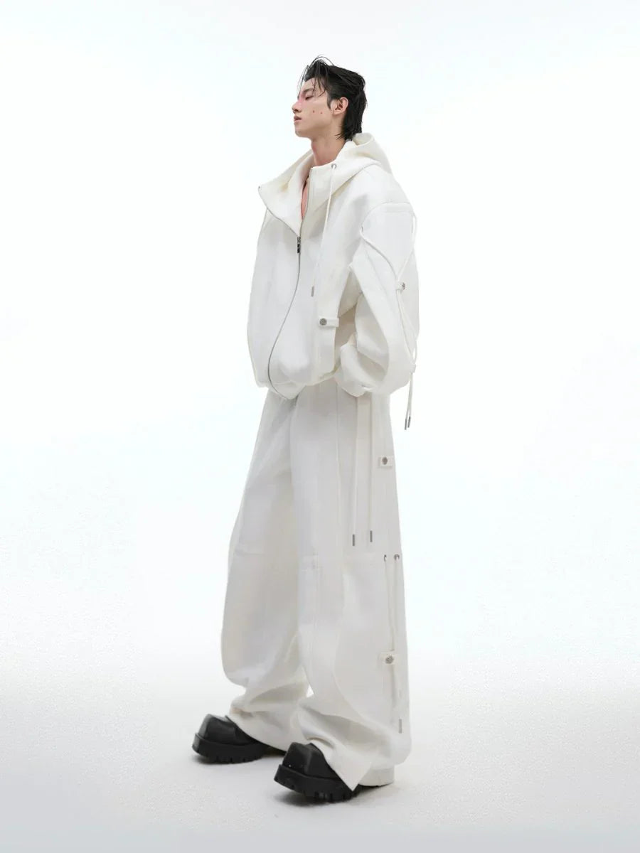 LOOSE HOODED SWEATER JACKET + BOTTOMS FE0491