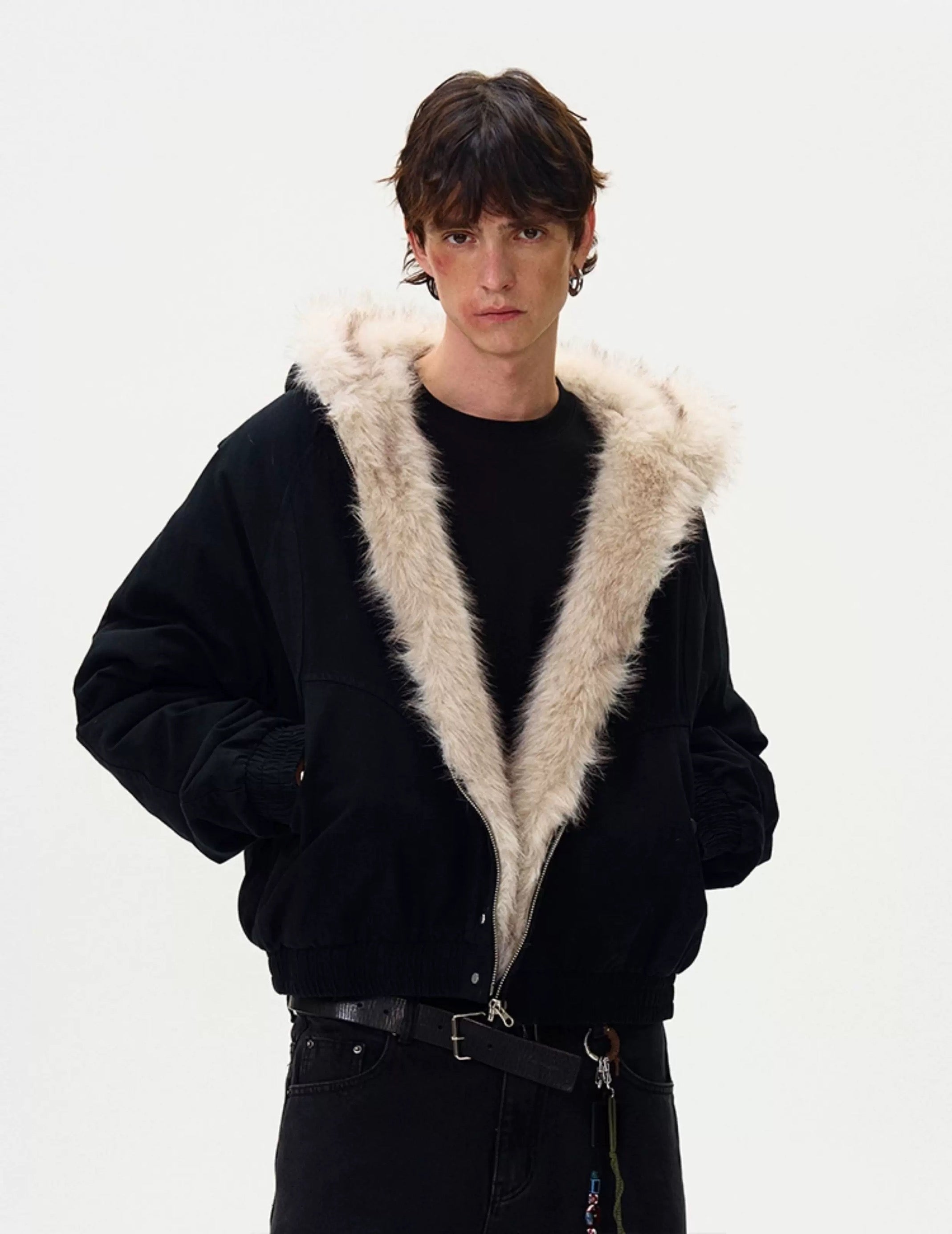 American Vintage Deconstructed Fleece-Lined Jacket – Retro Streetwear Outerwear FE0067
