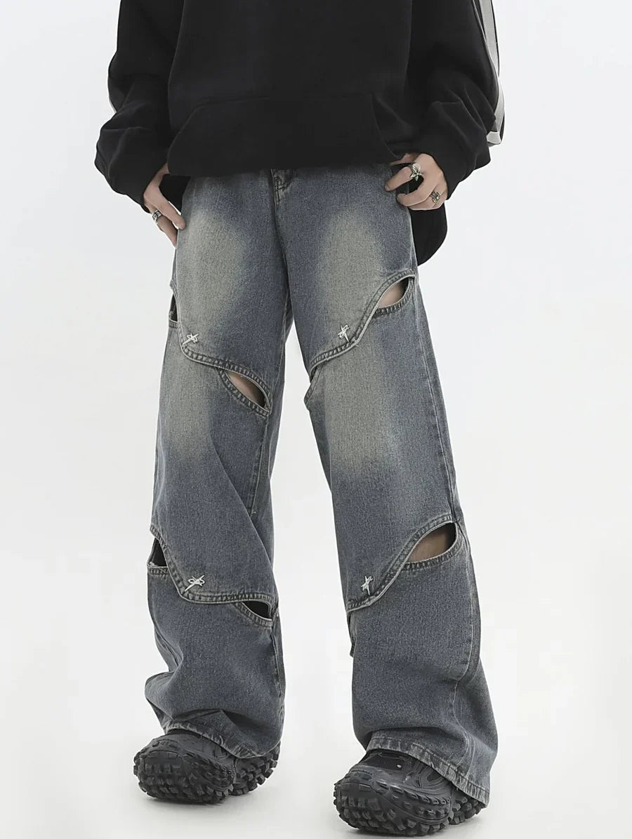 METAL HOLE BREAKING JEANS FE0399