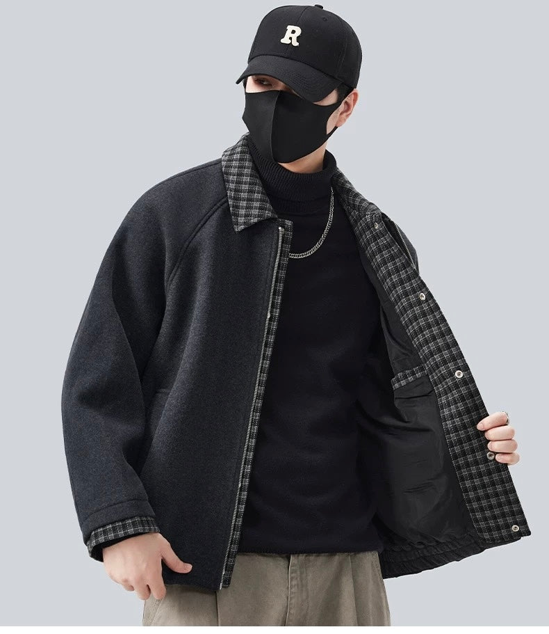 Men’s Loose-Fit Sheep Wool Padded Jacket FE0075