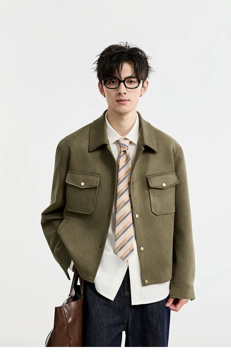 Men's Retro Premium Faux Suede Lapel Jacke FE0275