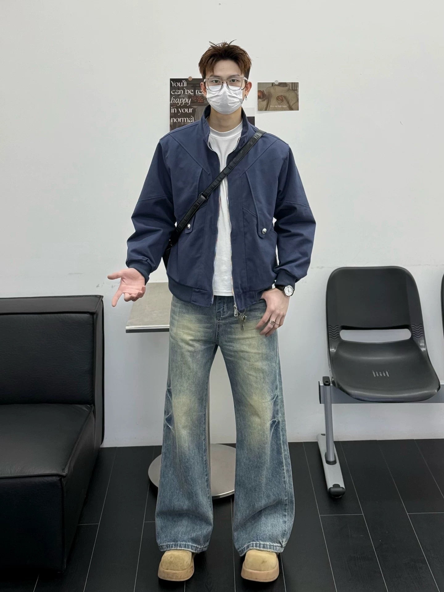Men’s Stand Collar Jacket – Minimal Clean Fit Streetwear Outerwear FE0048