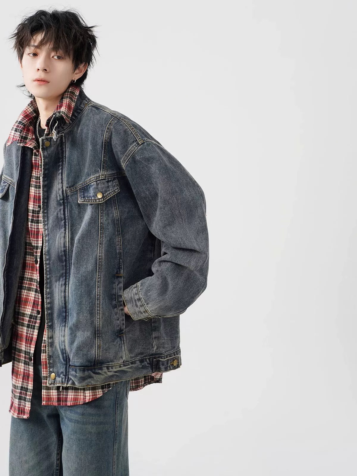 Men’s Vintage Washed Denim Jacket FE0322