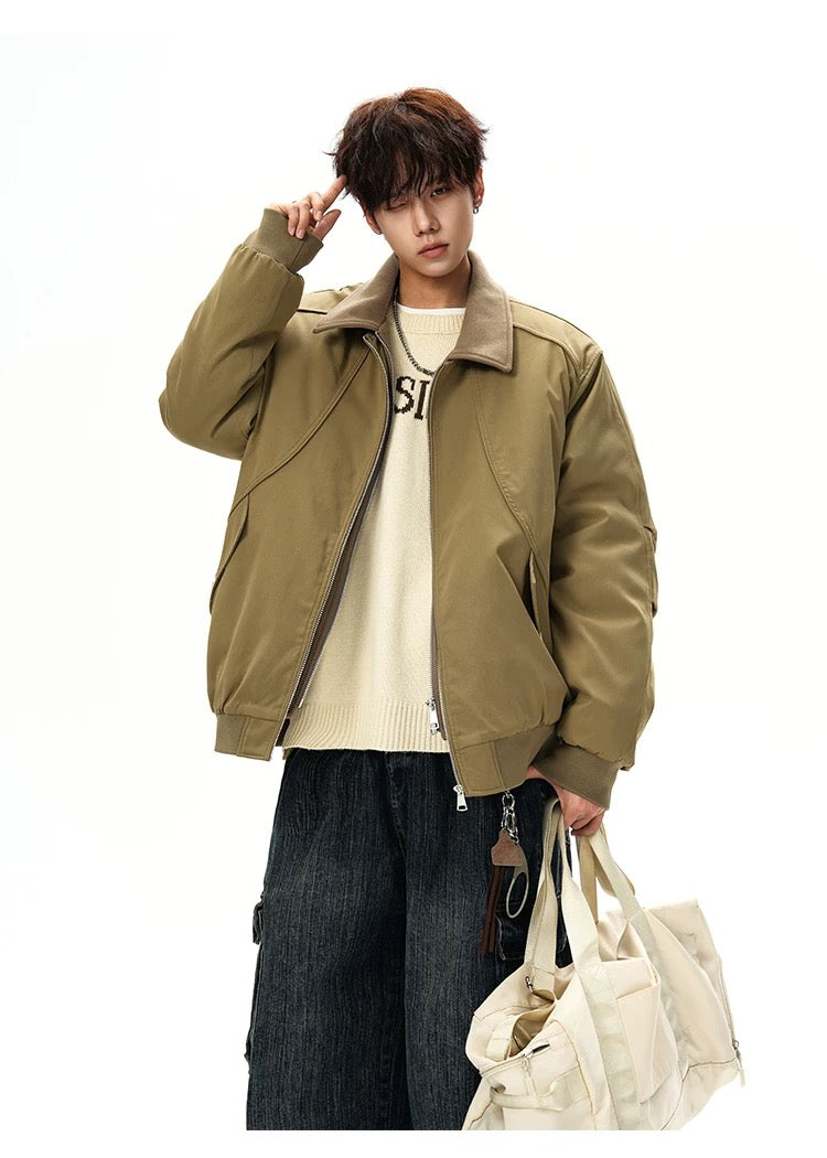 Men’s Designer Contrast Splice Lapel Jacket FE0078