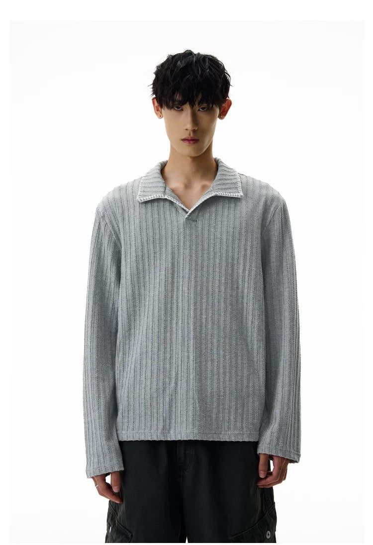 Men’s Long-Sleeve Cotton Polo – Streetwear Style FE0365