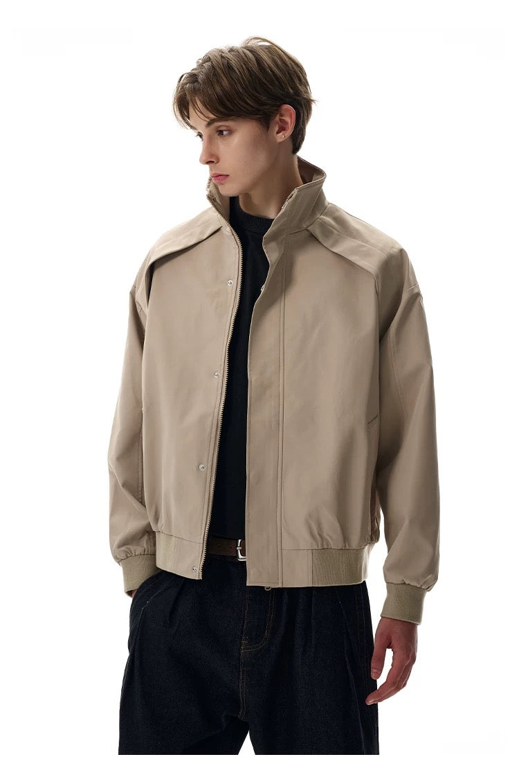 Men’s Clean-Fit Deconstructed Jacket – American Retro Oversized Street Outerwear FE0038