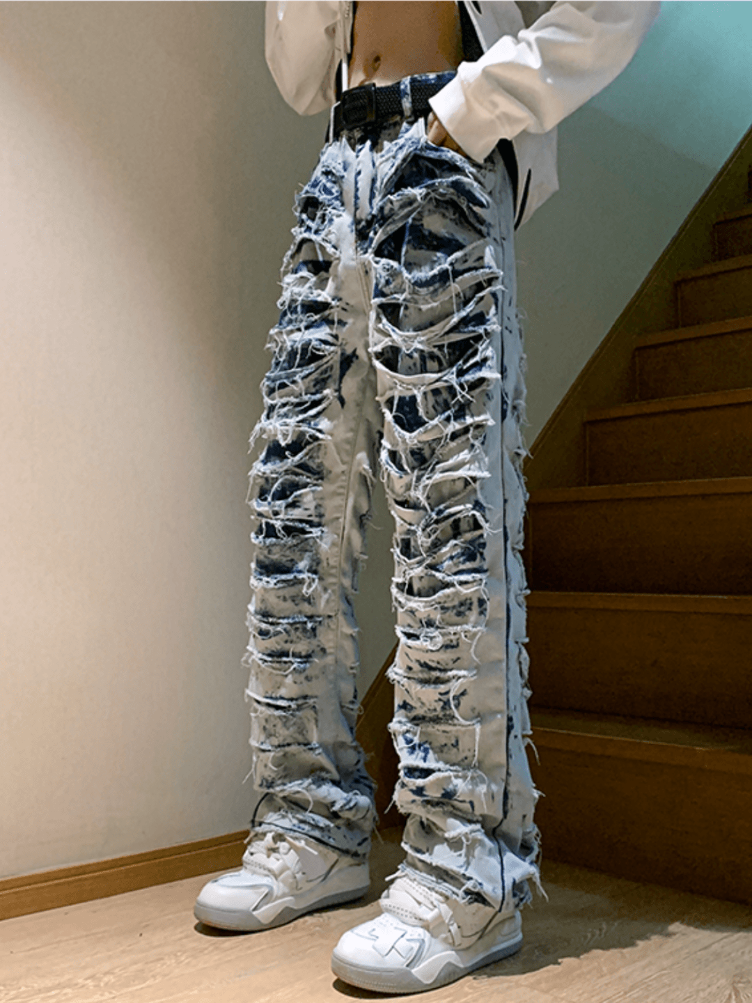 High street damage denim pants FE0426