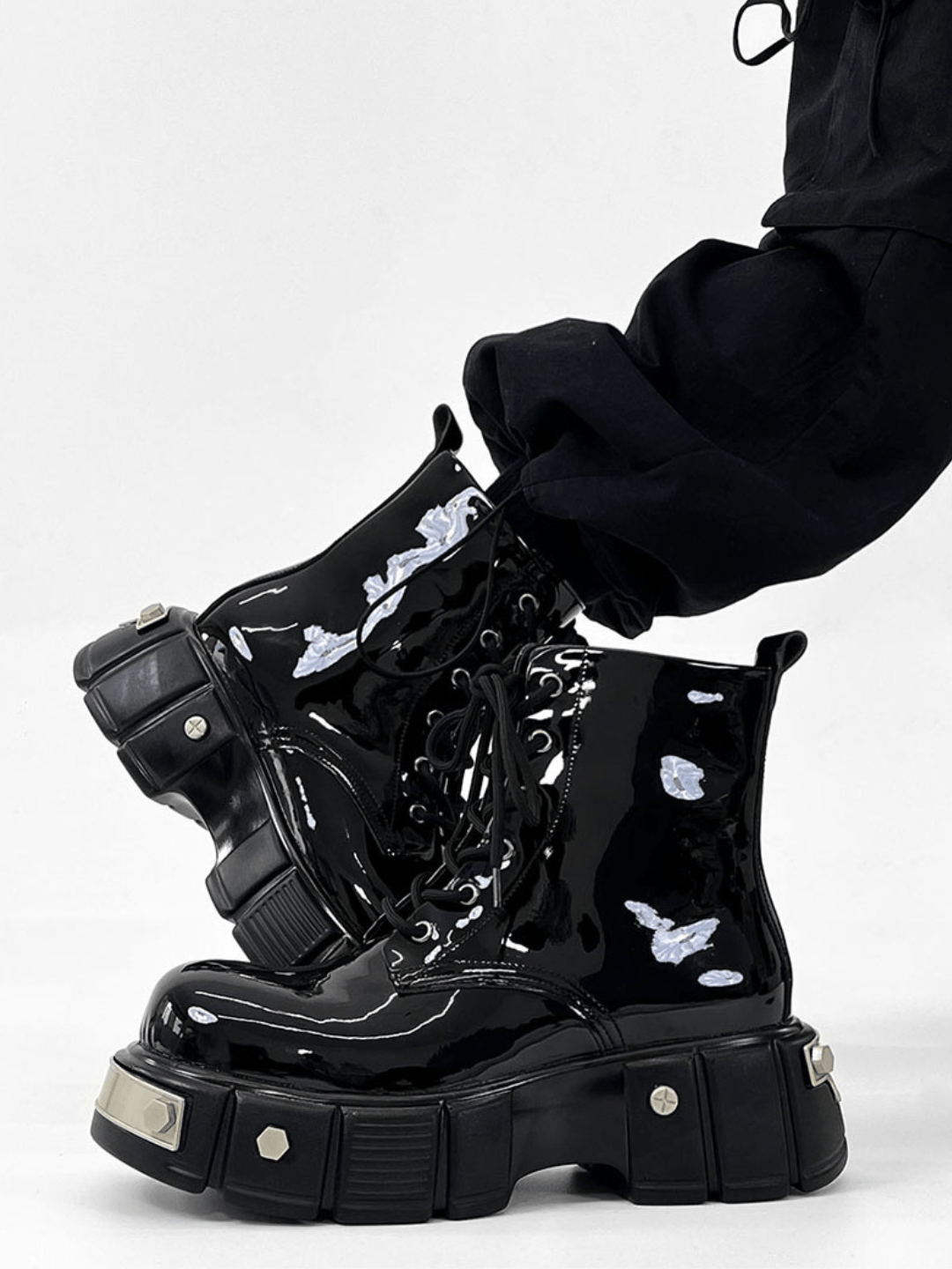 punk zipper biker boots S033