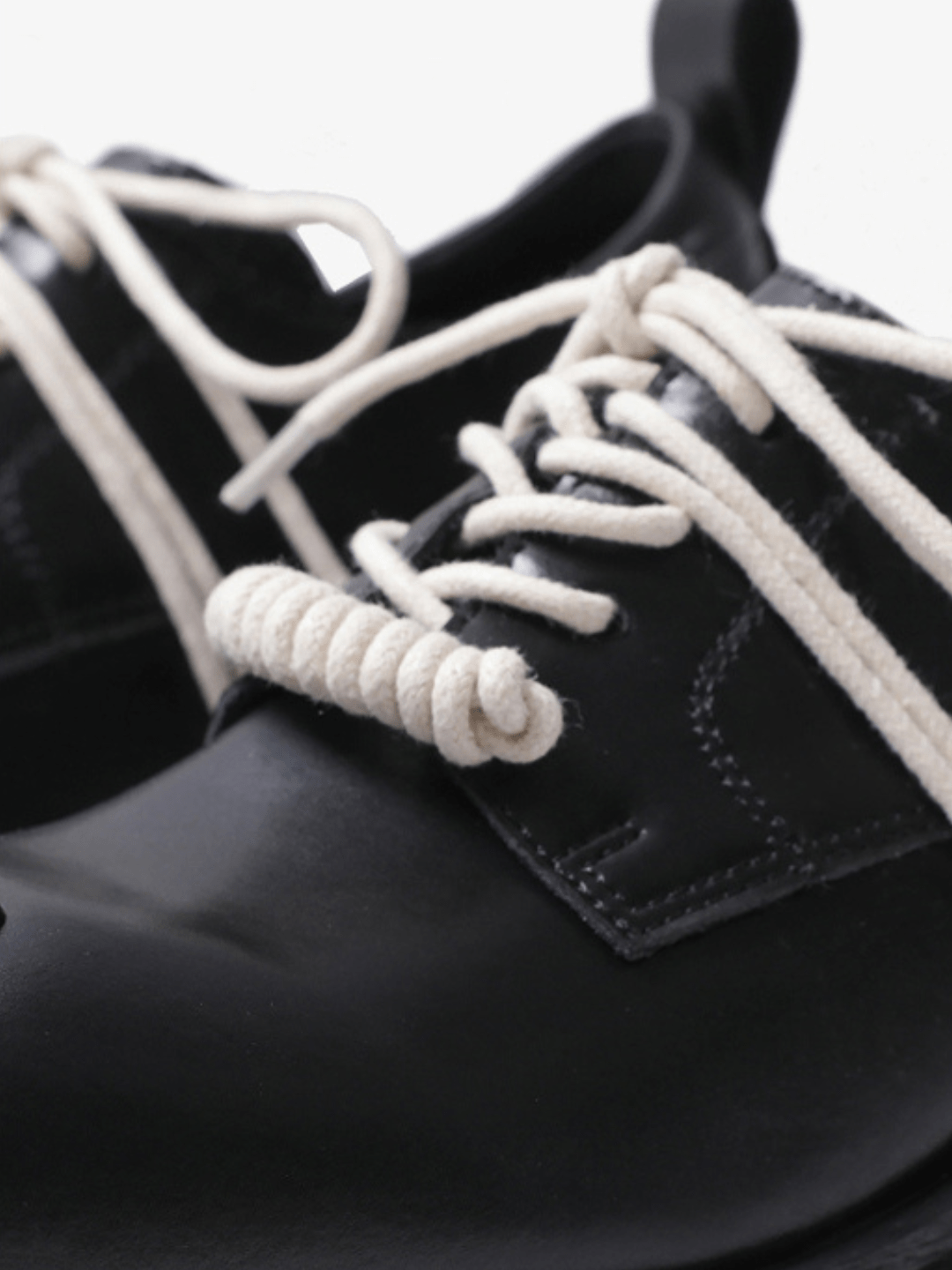 leather square head lace-up Derby shoes S034