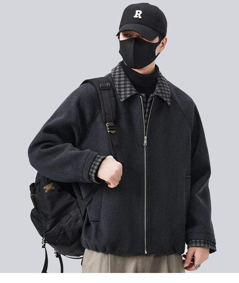 Men’s Loose-Fit Sheep Wool Padded Jacket FE0075