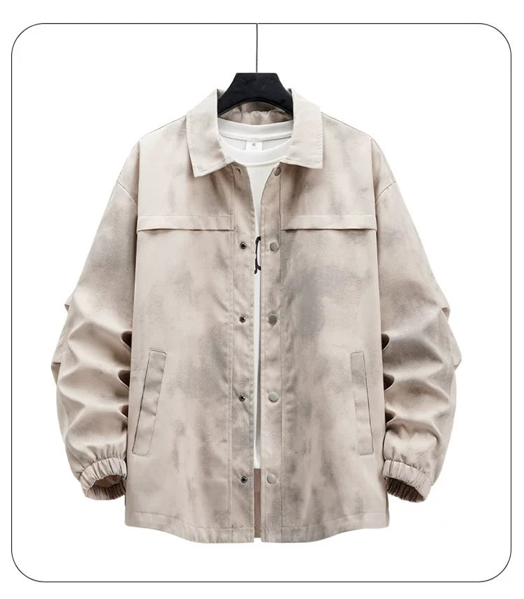 Men’s Vintage Washed “Dirty Look” Jacket – American Retro Streetwear Outerwear FE0290