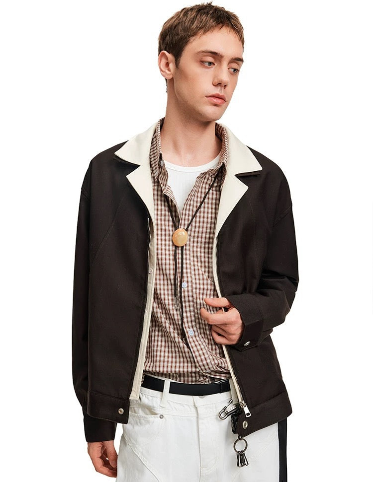 Men’s Deconstructed Layered Jacket – Vintage Minimal Street Outerwear FE0034