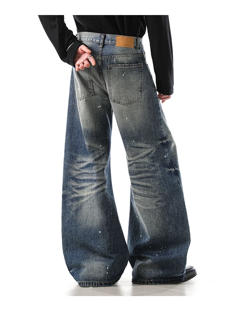 Men’s American Washed Splatter Blade-Cut Jeans FE0341