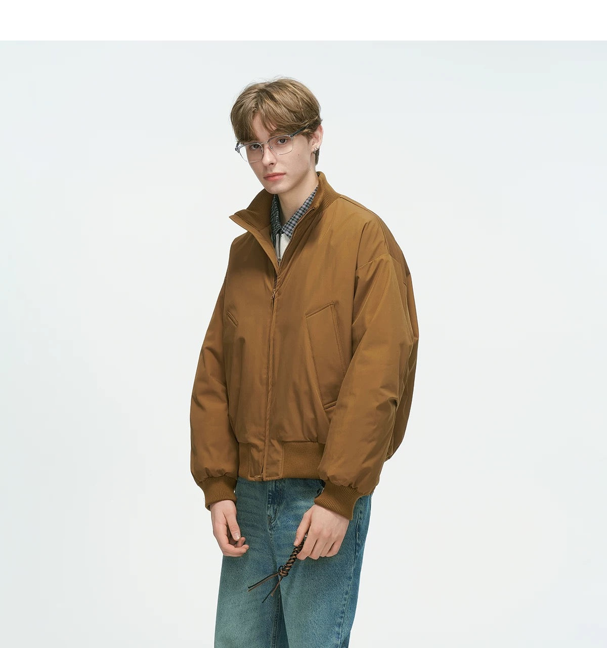 Stand Collar Down Jacket – Minimalist Warm Puffer for Winter Street Style FE0073
