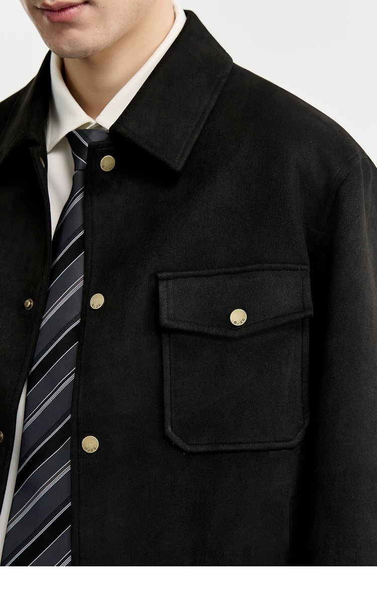 Men's Retro Premium Faux Suede Lapel Jacke FE0275