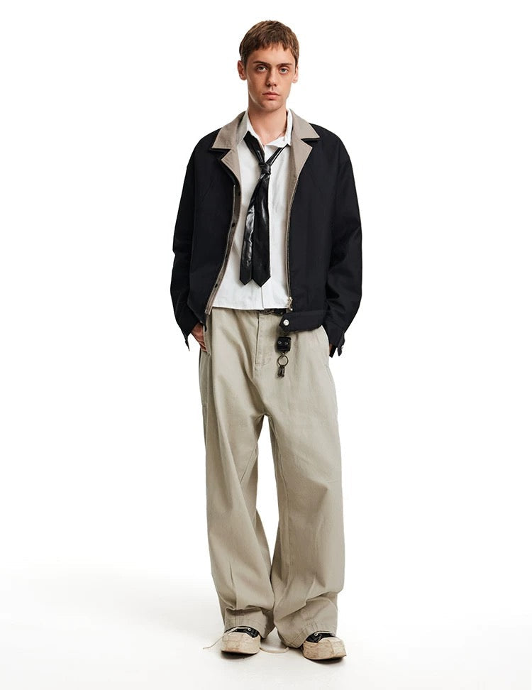 Men’s Deconstructed Layered Jacket – Vintage Minimal Street Outerwear FE0034