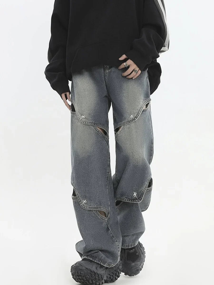 METAL HOLE BREAKING JEANS FE0399