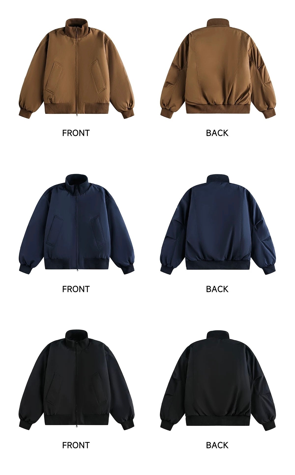 Stand Collar Down Jacket – Minimalist Warm Puffer for Winter Street Style FE0073