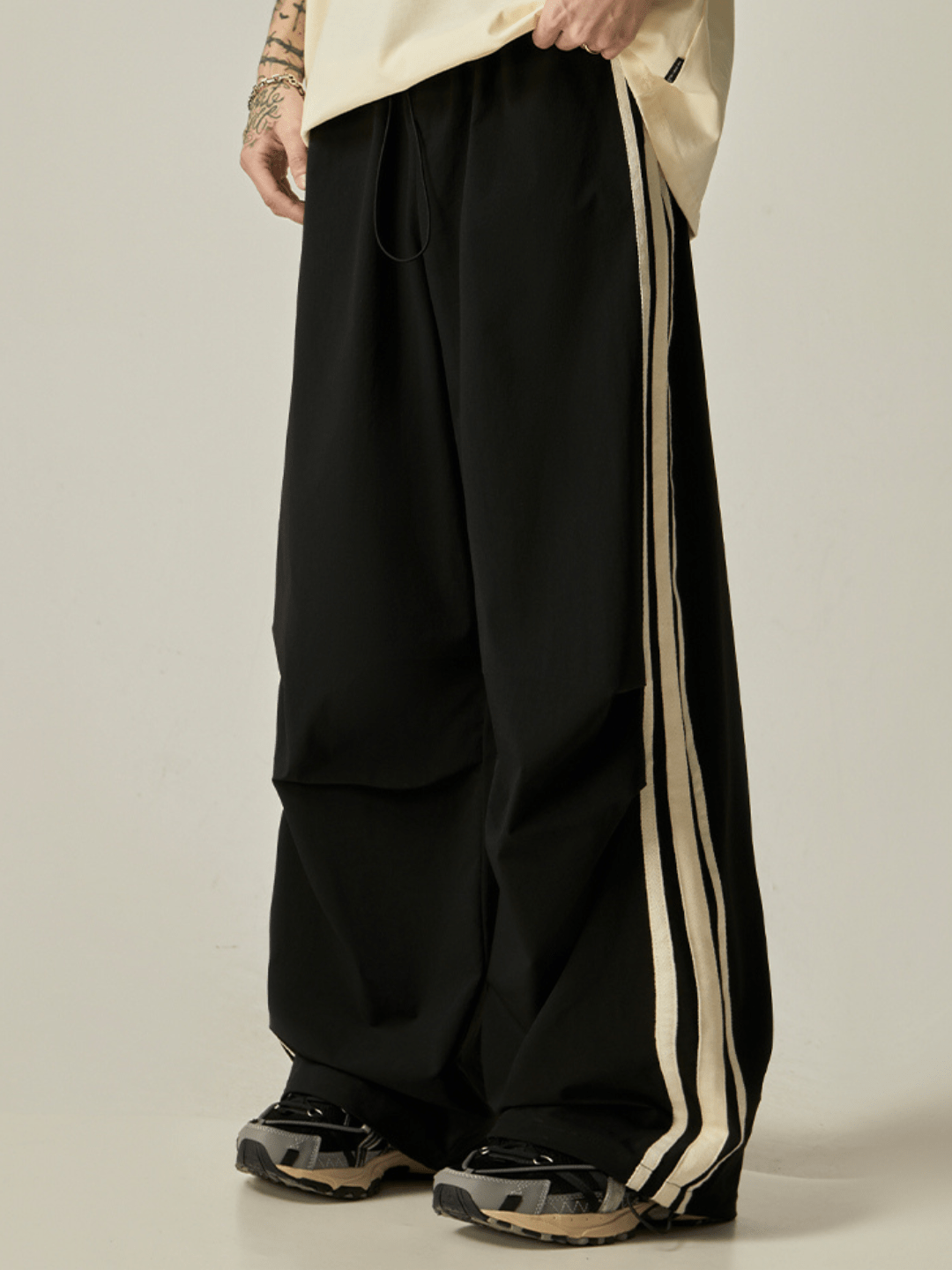Striped loose wide-leg casual pants FE0682