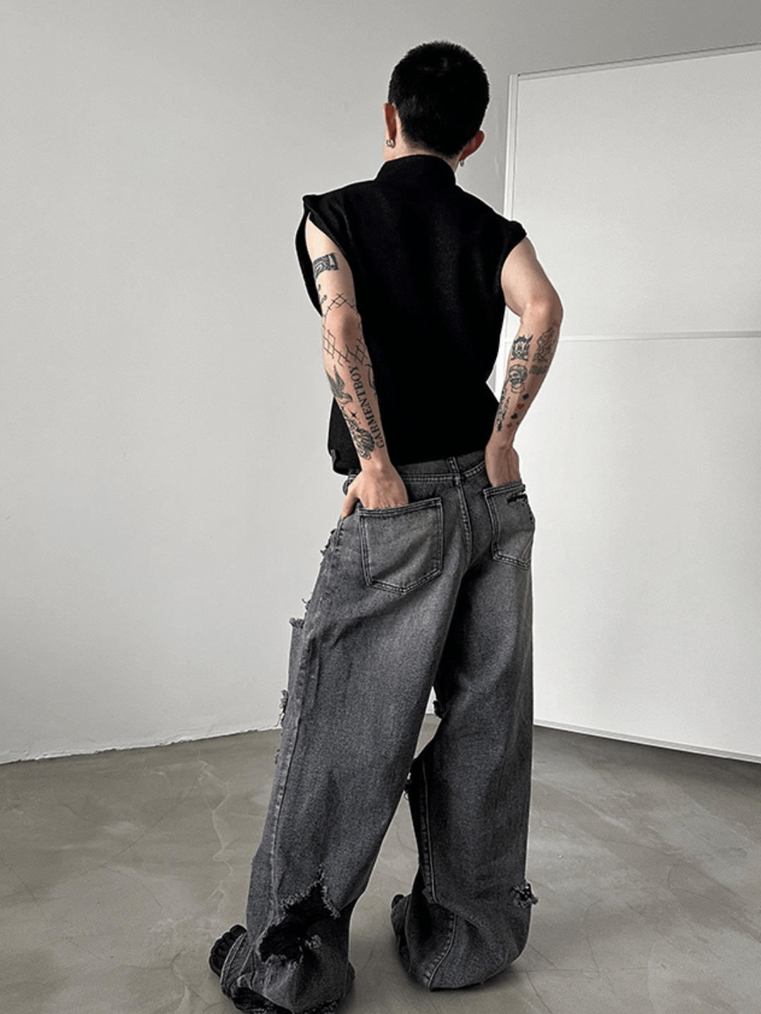 wash wide leg jeans FE0434
