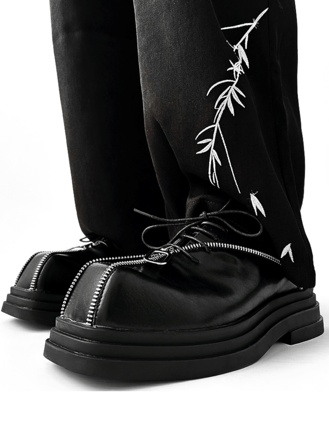 Square head leather shoes S046
