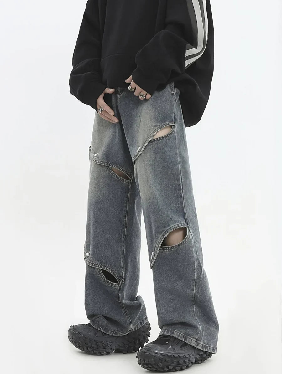 METAL HOLE BREAKING JEANS FE0399