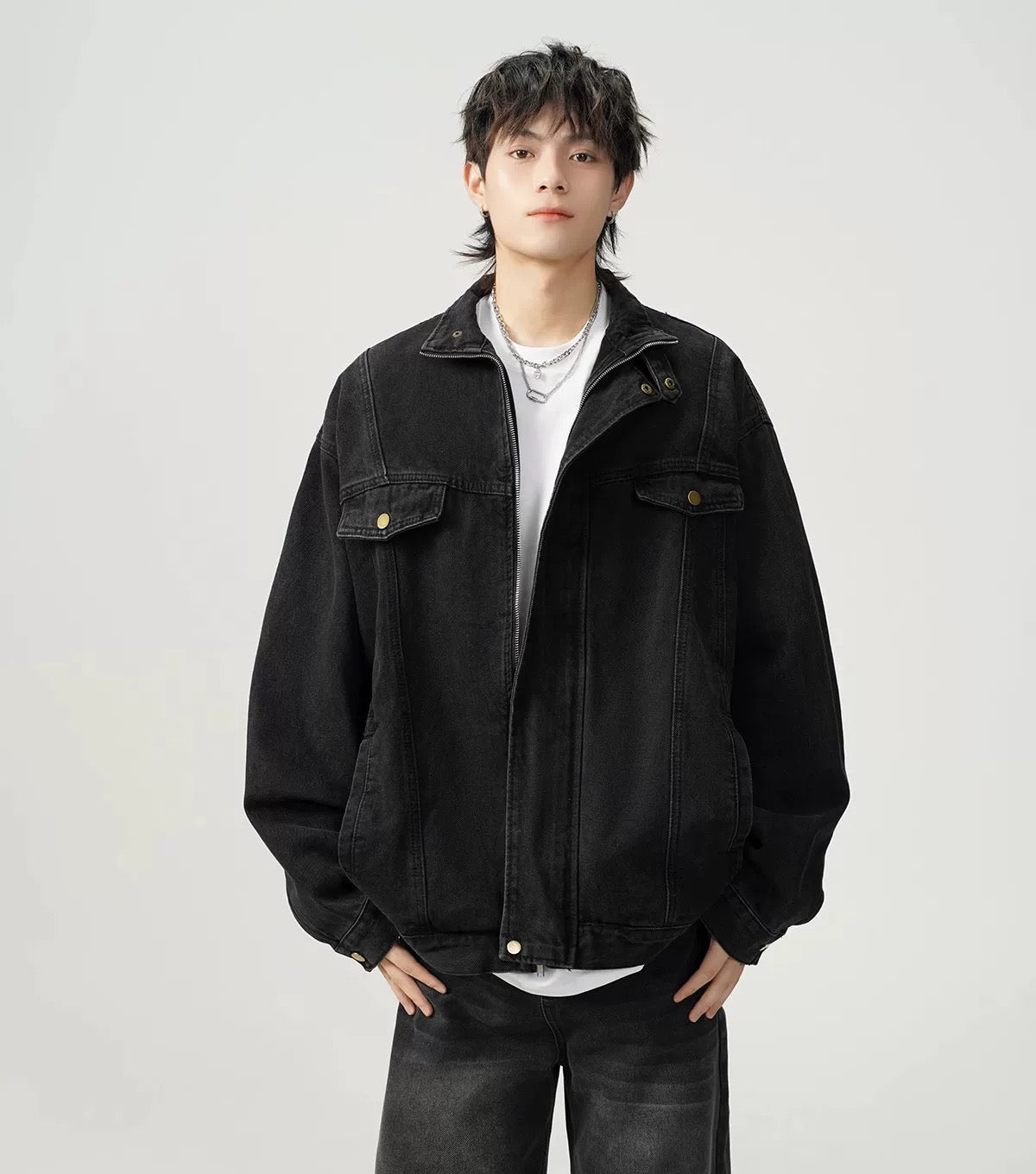 Men’s Vintage Washed Denim Jacket FE0322
