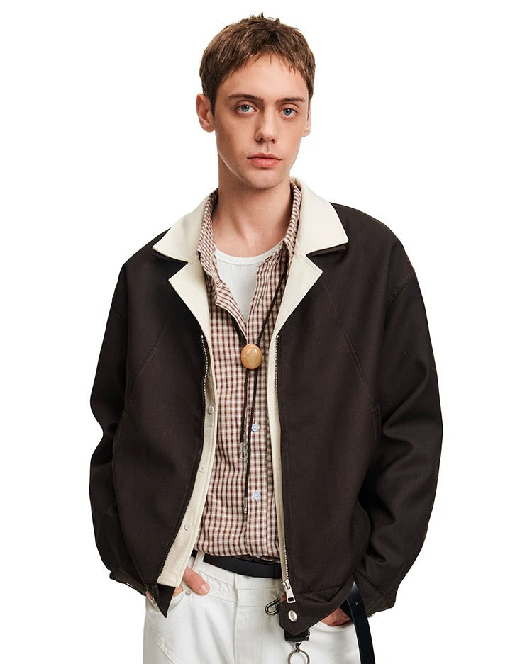 Men’s Deconstructed Layered Jacket – Vintage Minimal Street Outerwear FE0034