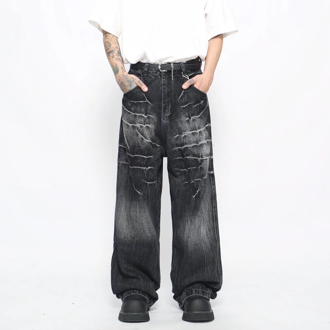 Men’s American Vintage Wide-Leg Denim Jeans FE0372