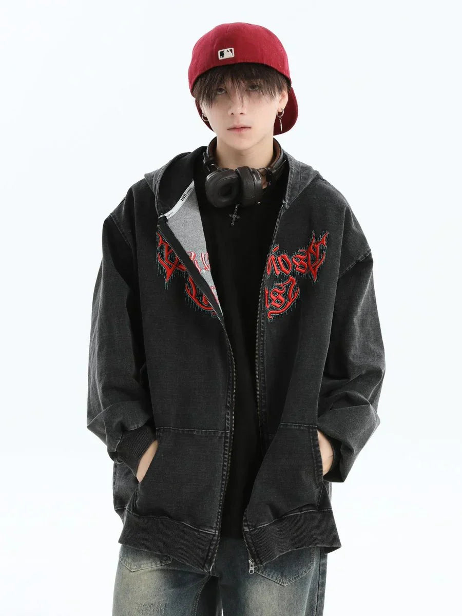 GOTHIC LETTER LOGO DENIM JACKET FE0122