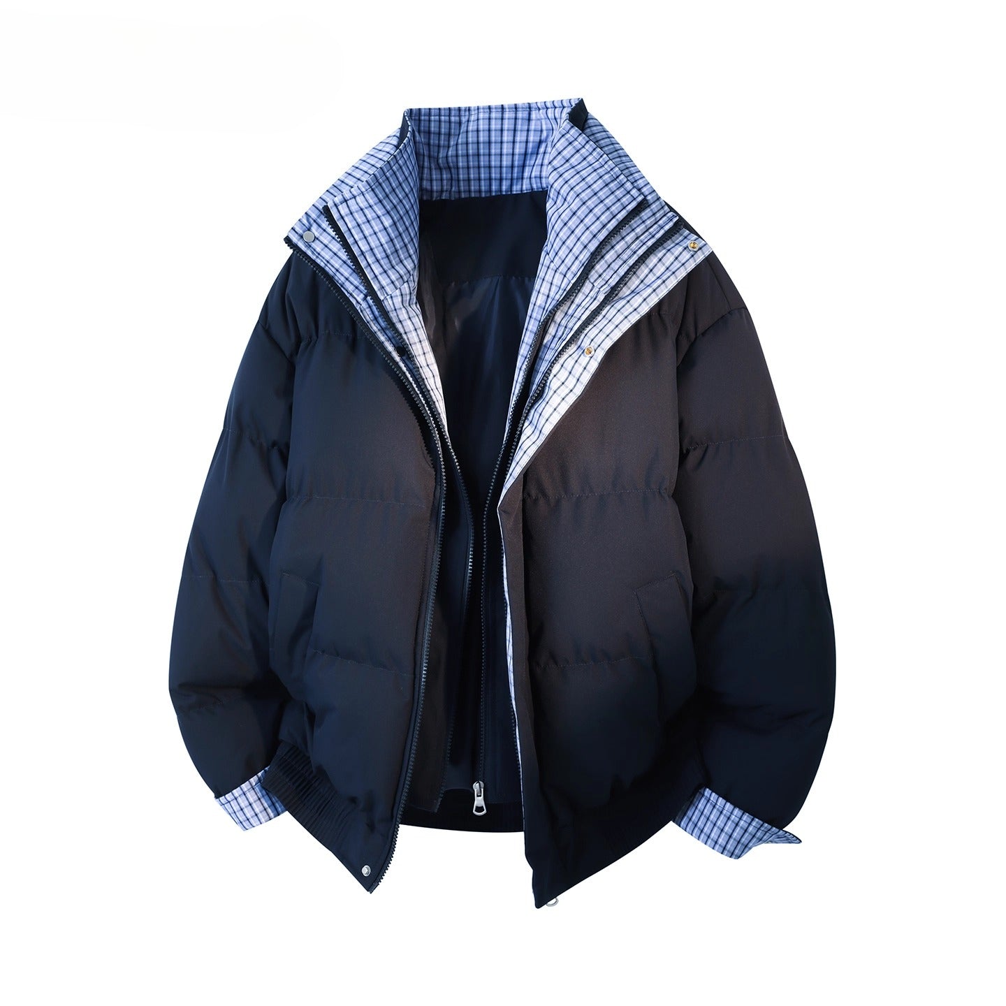 Contrasting color stand-up neck cotton jacket FE0446