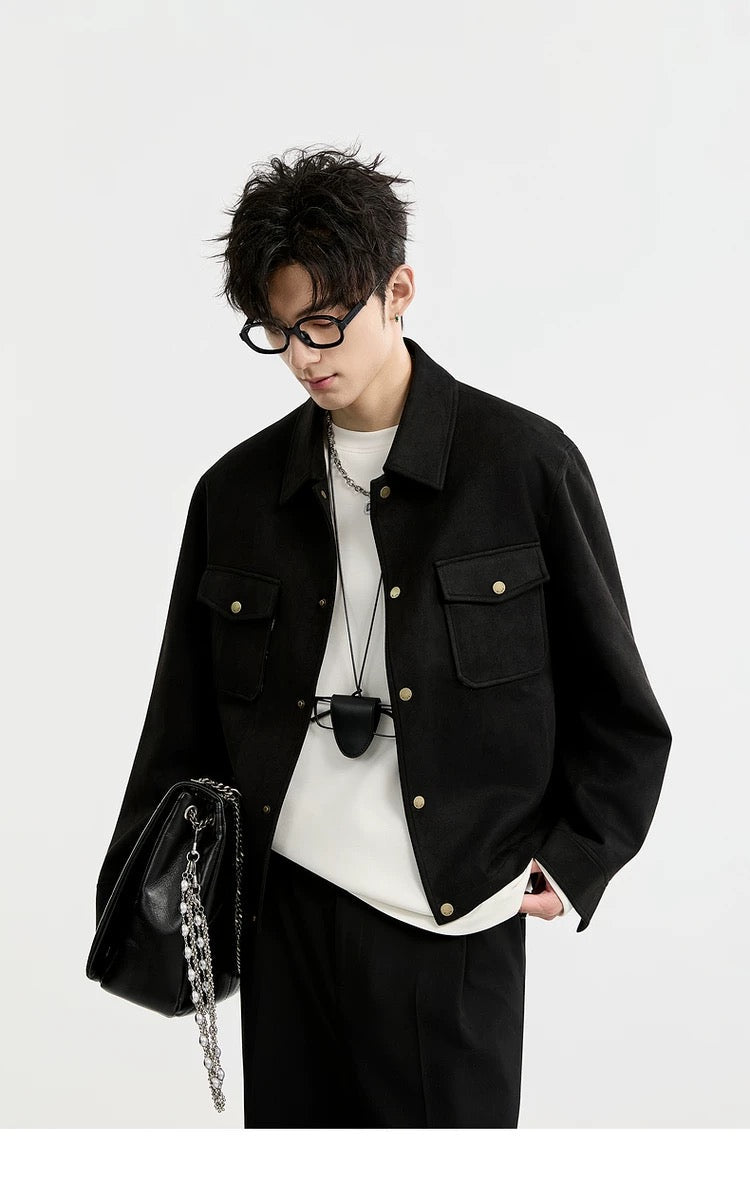 Men's Retro Premium Faux Suede Lapel Jacke FE0275