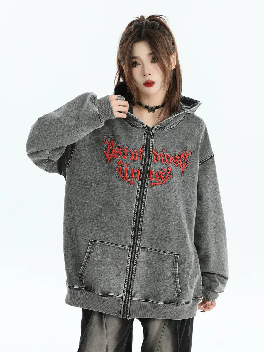 GOTHIC LETTER LOGO DENIM JACKET FE0122