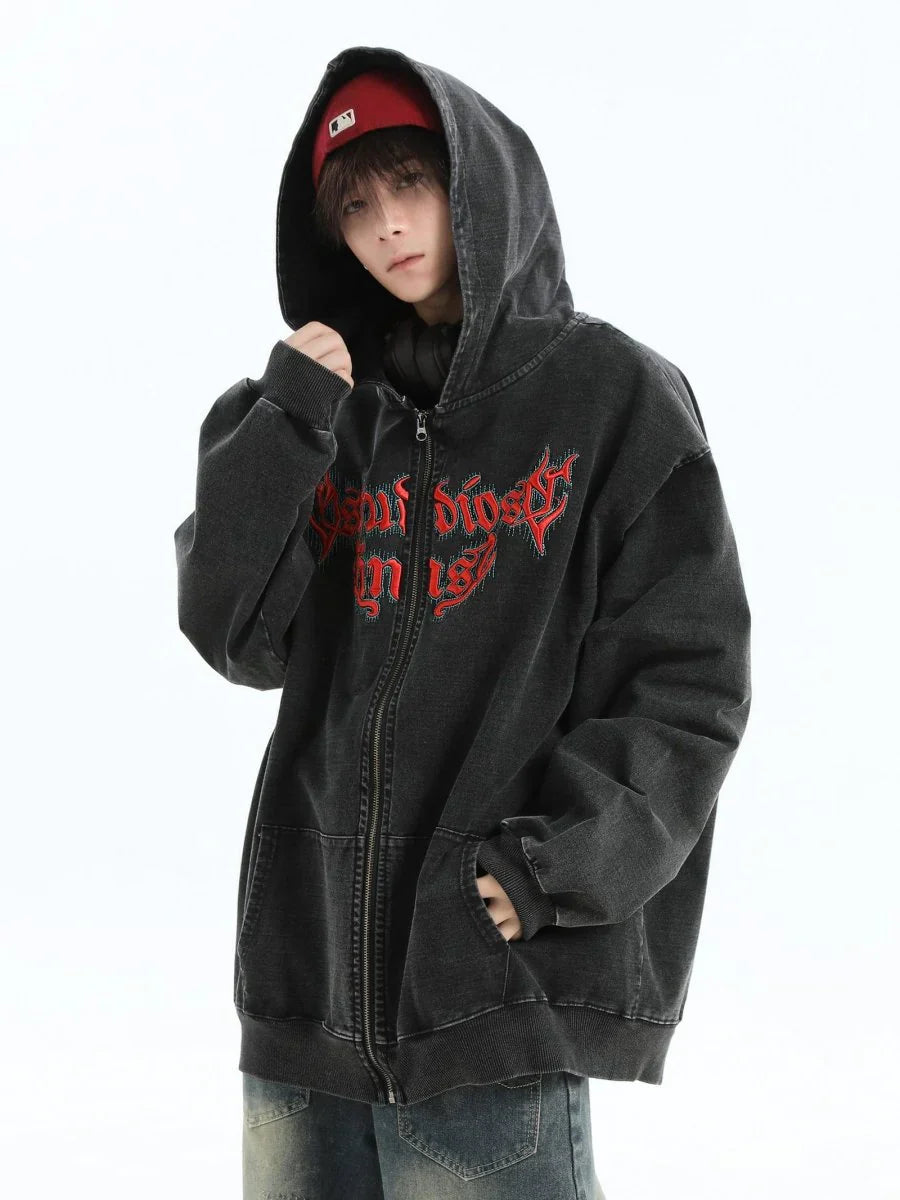 GOTHIC LETTER LOGO DENIM JACKET FE0122