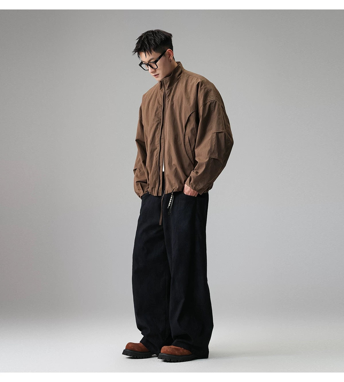 American Stand-Collar Jacket – Vintage Minimalist Streetwear Outerwear FE0351