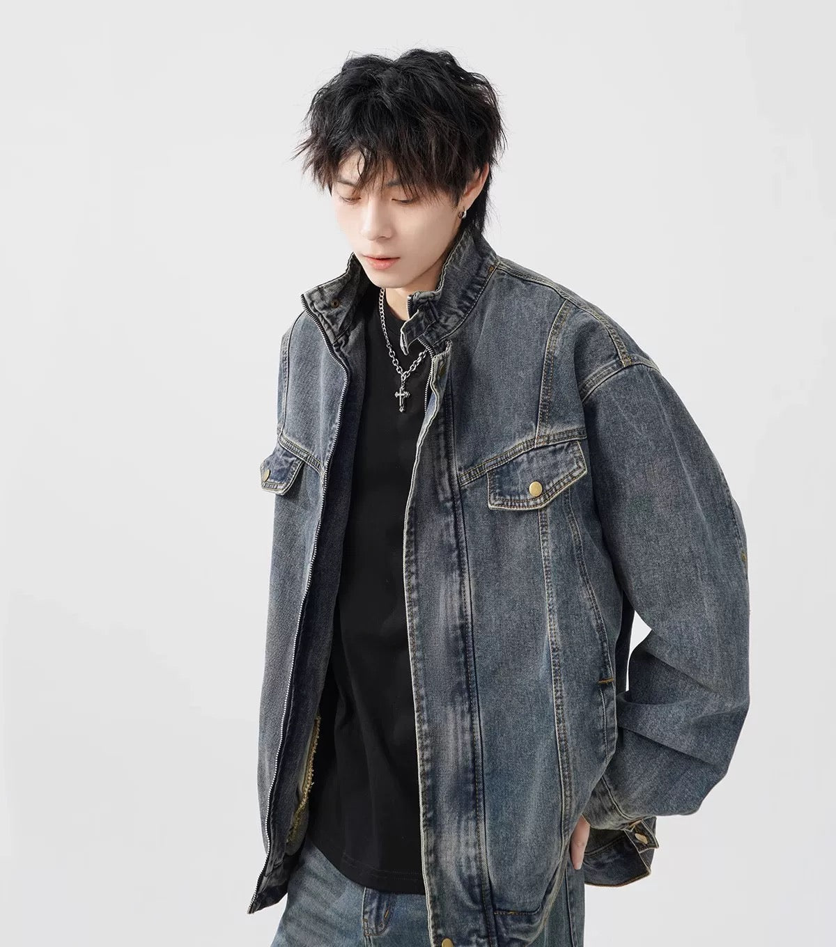Men’s Vintage Washed Denim Jacket FE0322