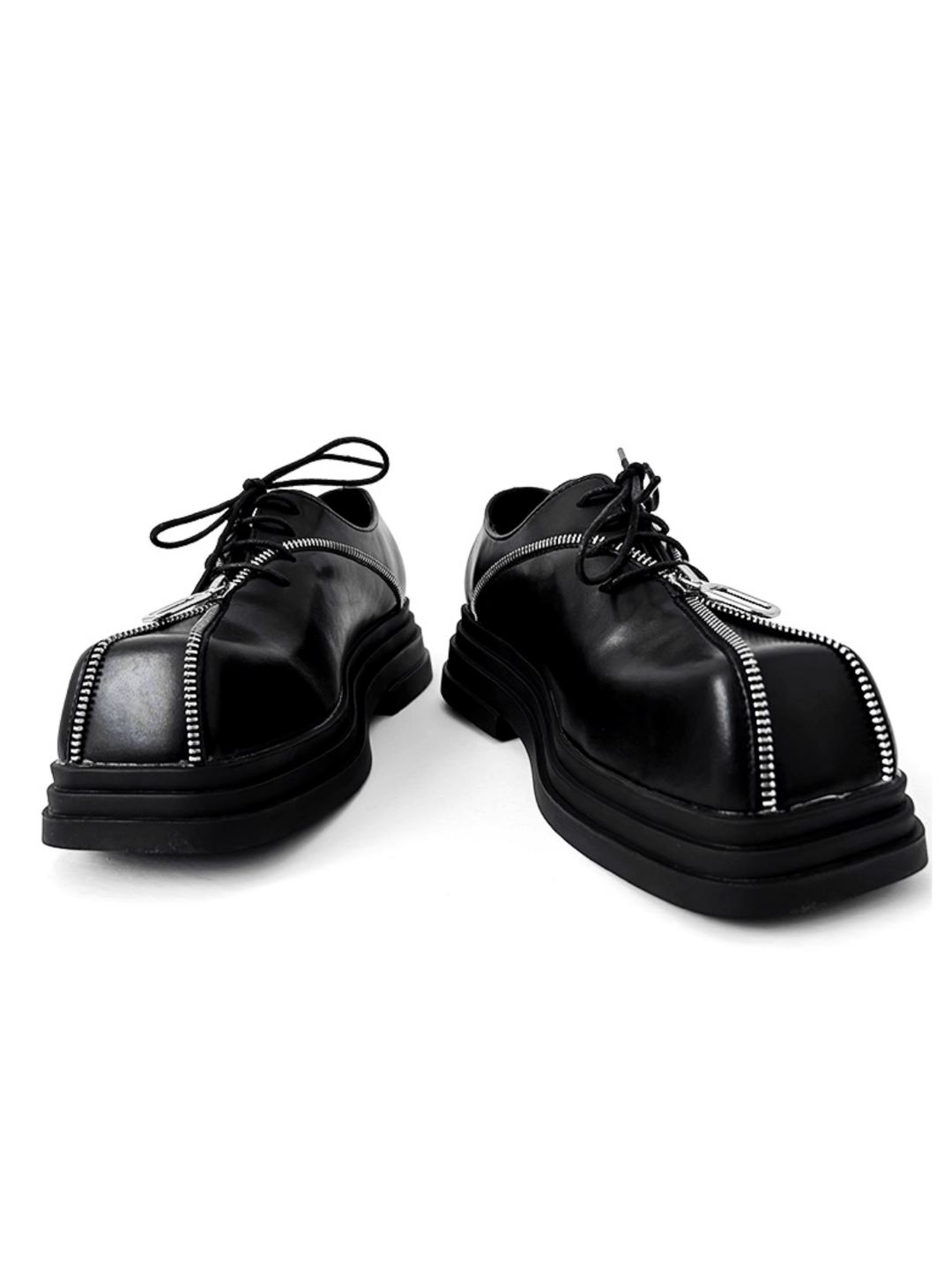 Square head leather shoes S046