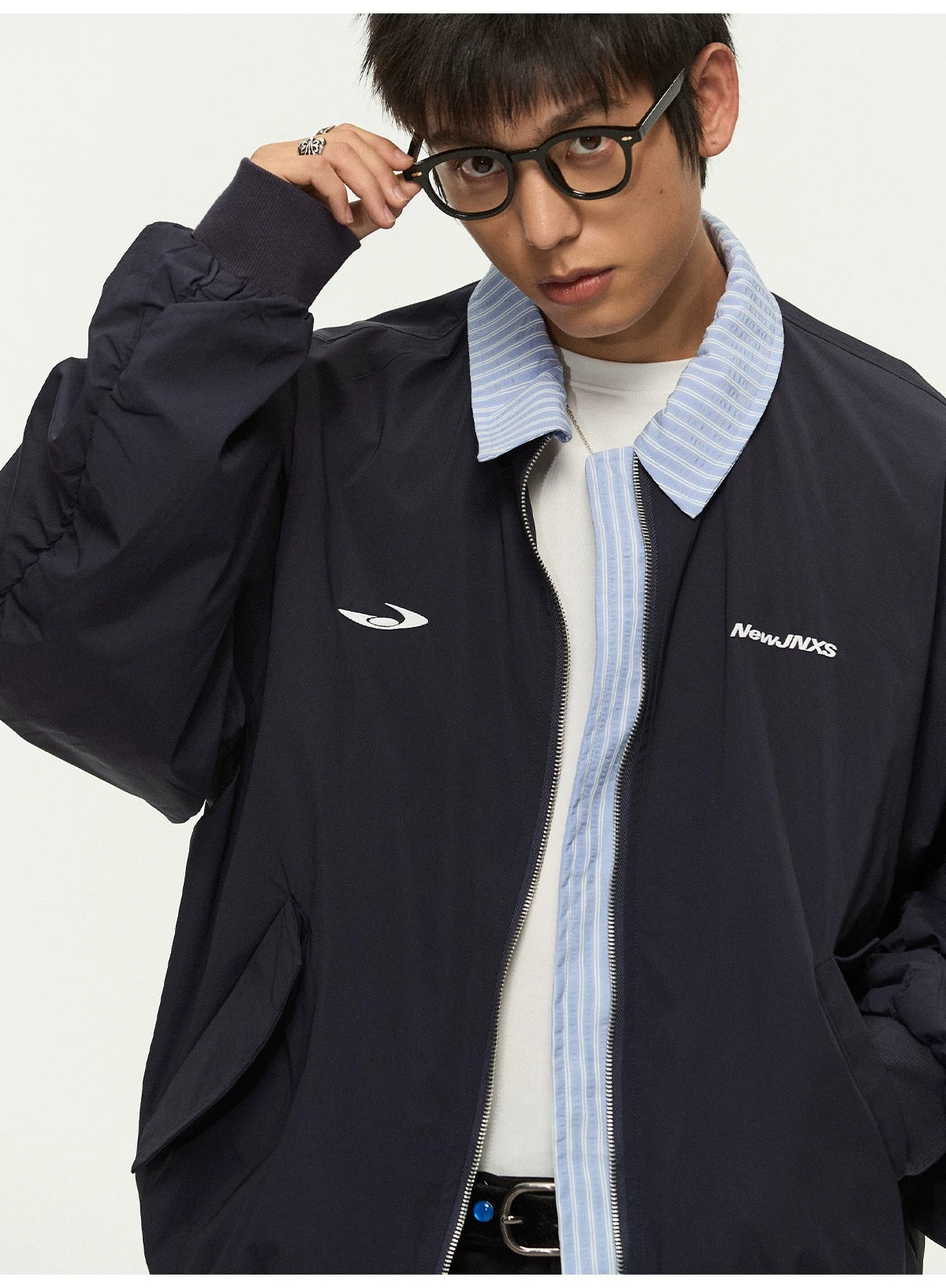Men’s Vintage Embroidered Layered Baseball Jacket – Retro Streetwear Bomber Coat FE0017