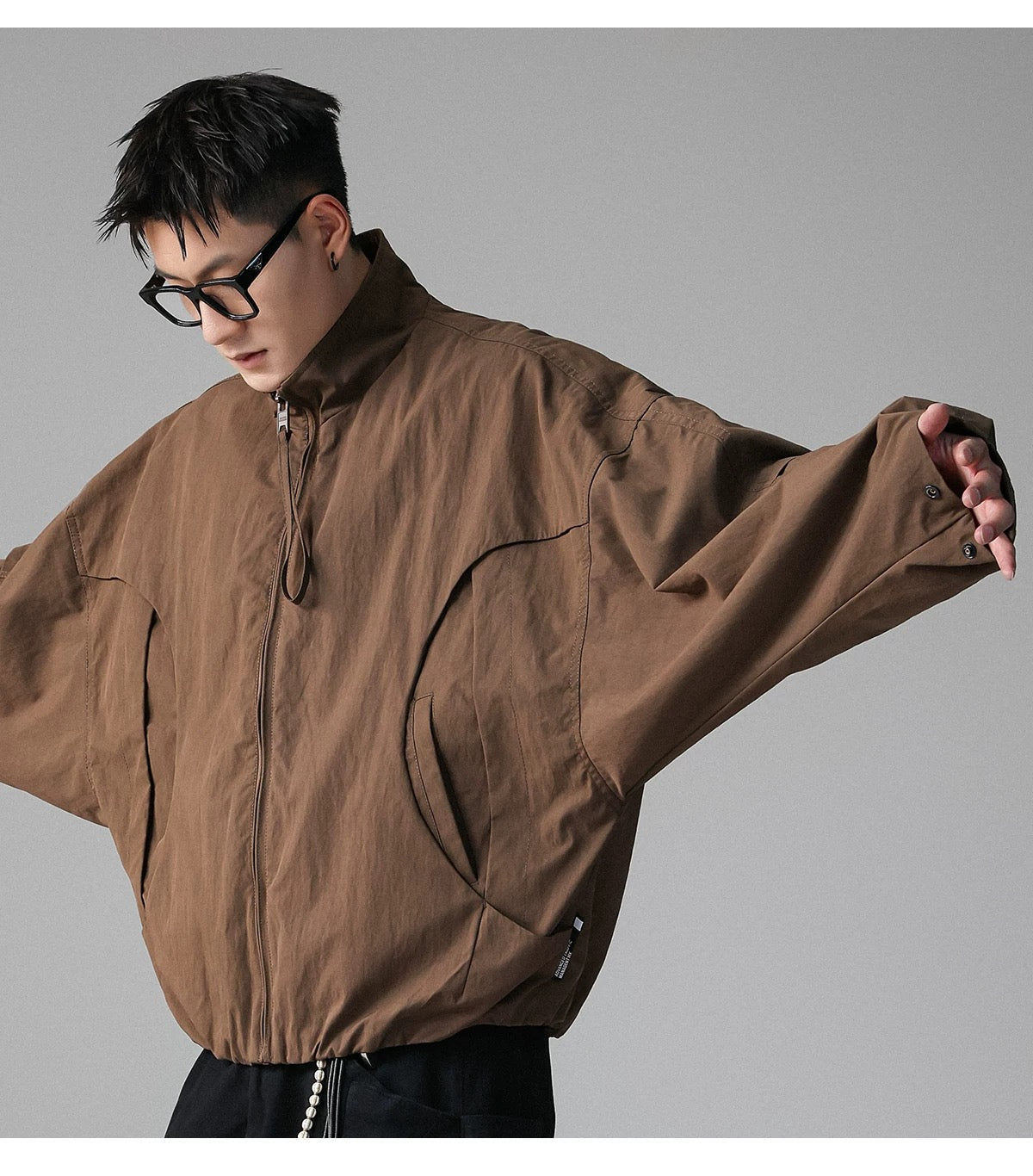 American Stand-Collar Jacket – Vintage Minimalist Streetwear Outerwear FE0351
