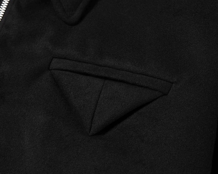 Men’s Retro Boxy Zip-Up Jacket – American Vintage Cropped Street Outerwear FE0035