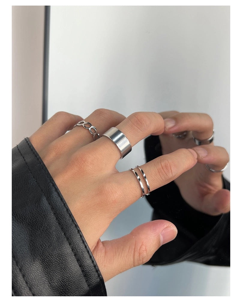 Unisex 3-Piece Titanium Steel Ring Set | Minimalist Non-Fading Hip Hop Bands for Streetwear Style FA070