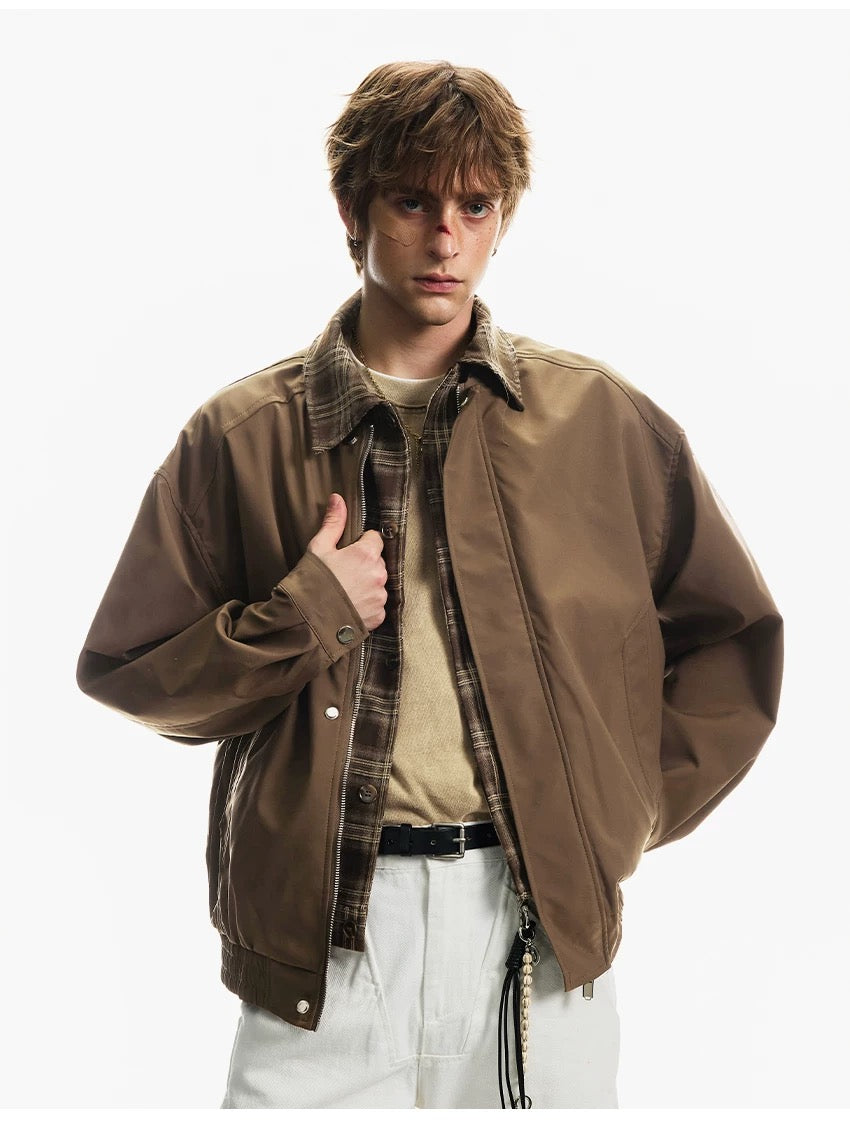 Men’s Retro American Plaid Lapel Jacket FE0079