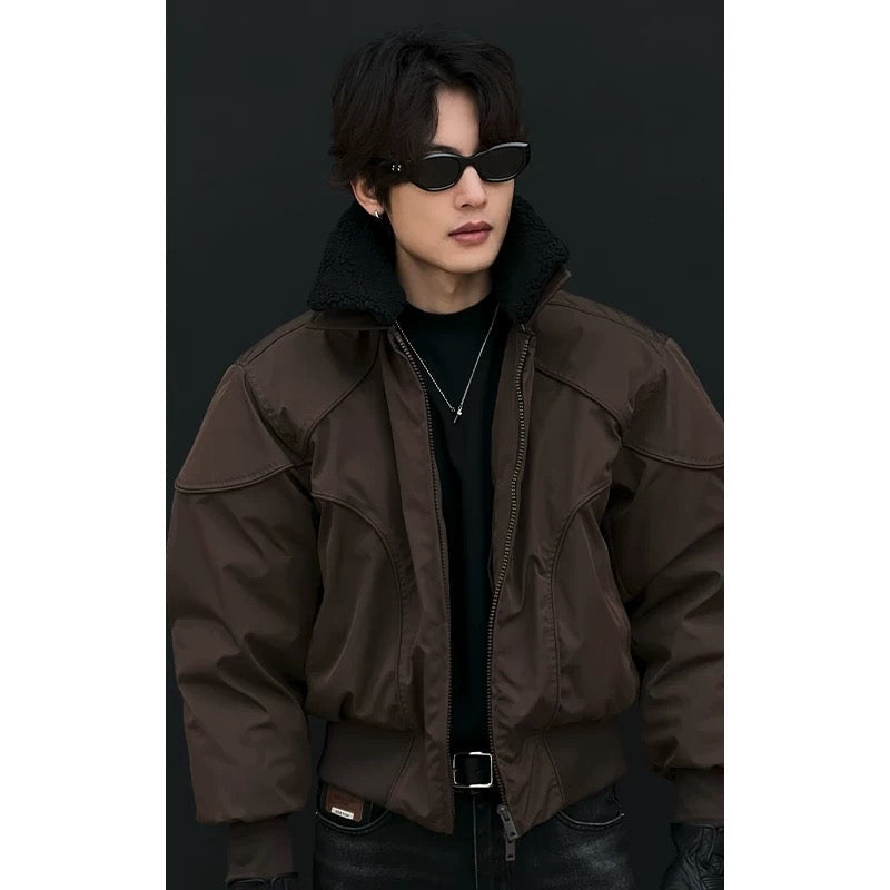 Men’s Short Retro Jacket with Removable Collar FE0076