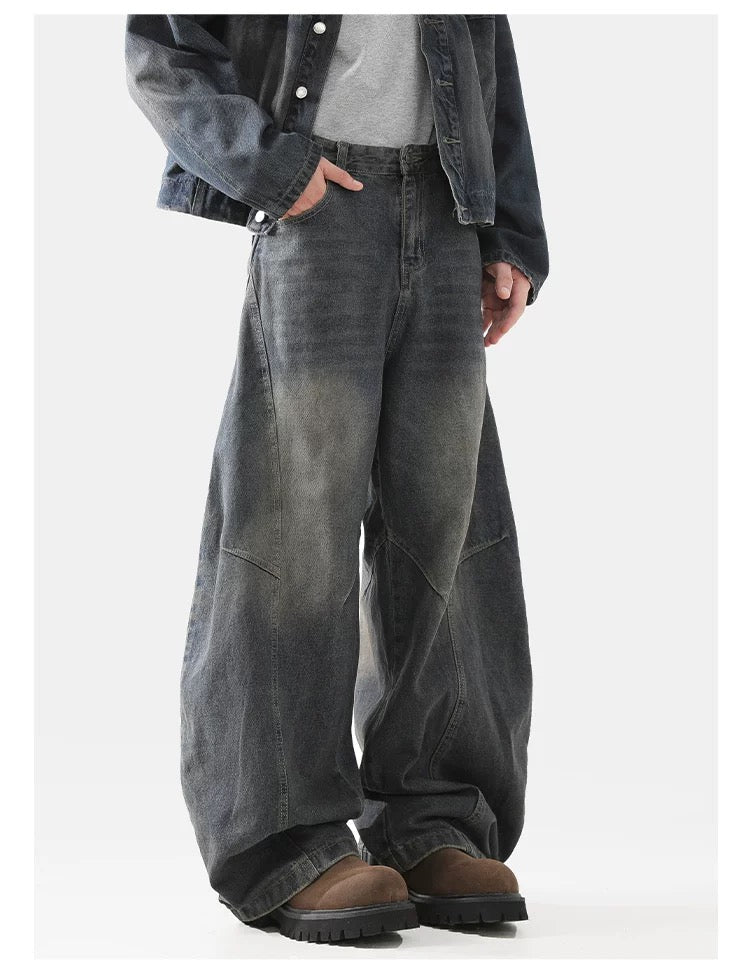 American Retro Wide-Leg Denim Pants FE0307